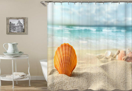 Seashell With An Ocean View Shower Curtain.