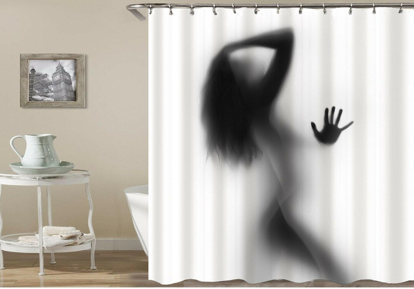 Girl's Shadow Shower Curtain.