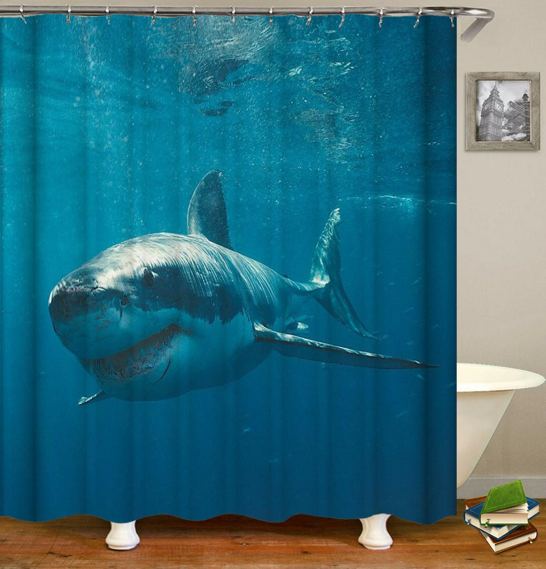 Great White Shark Shower Curtain.