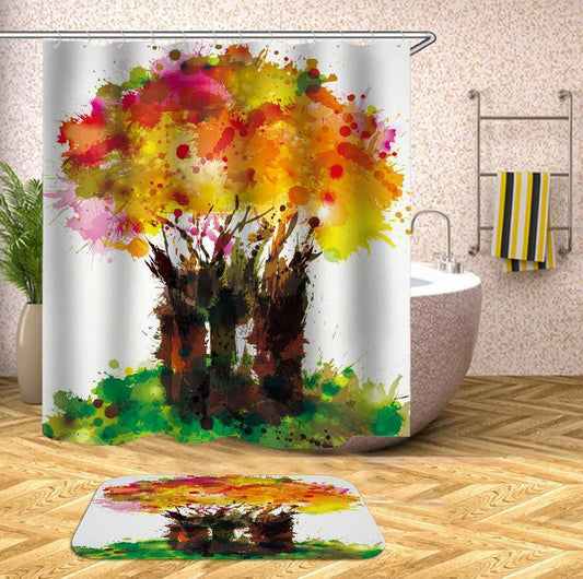 Blast Of Paint Tree Shower Curtain.