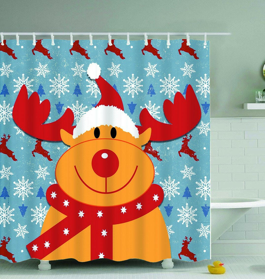 The Cutest Reindeer Shower Curtain.