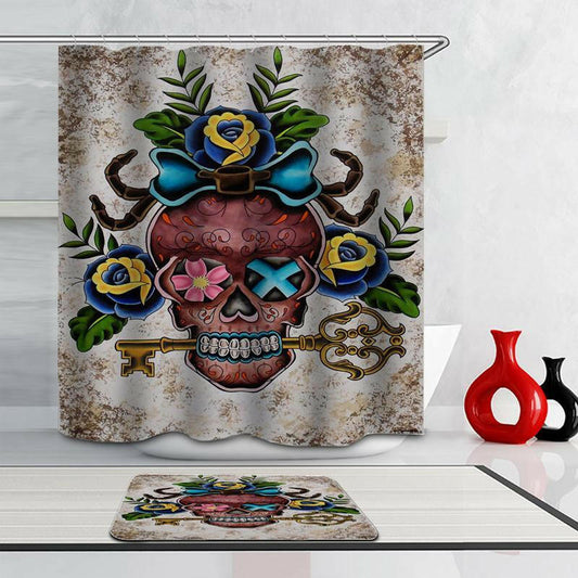 Key Holder Skull Shower Curtain.