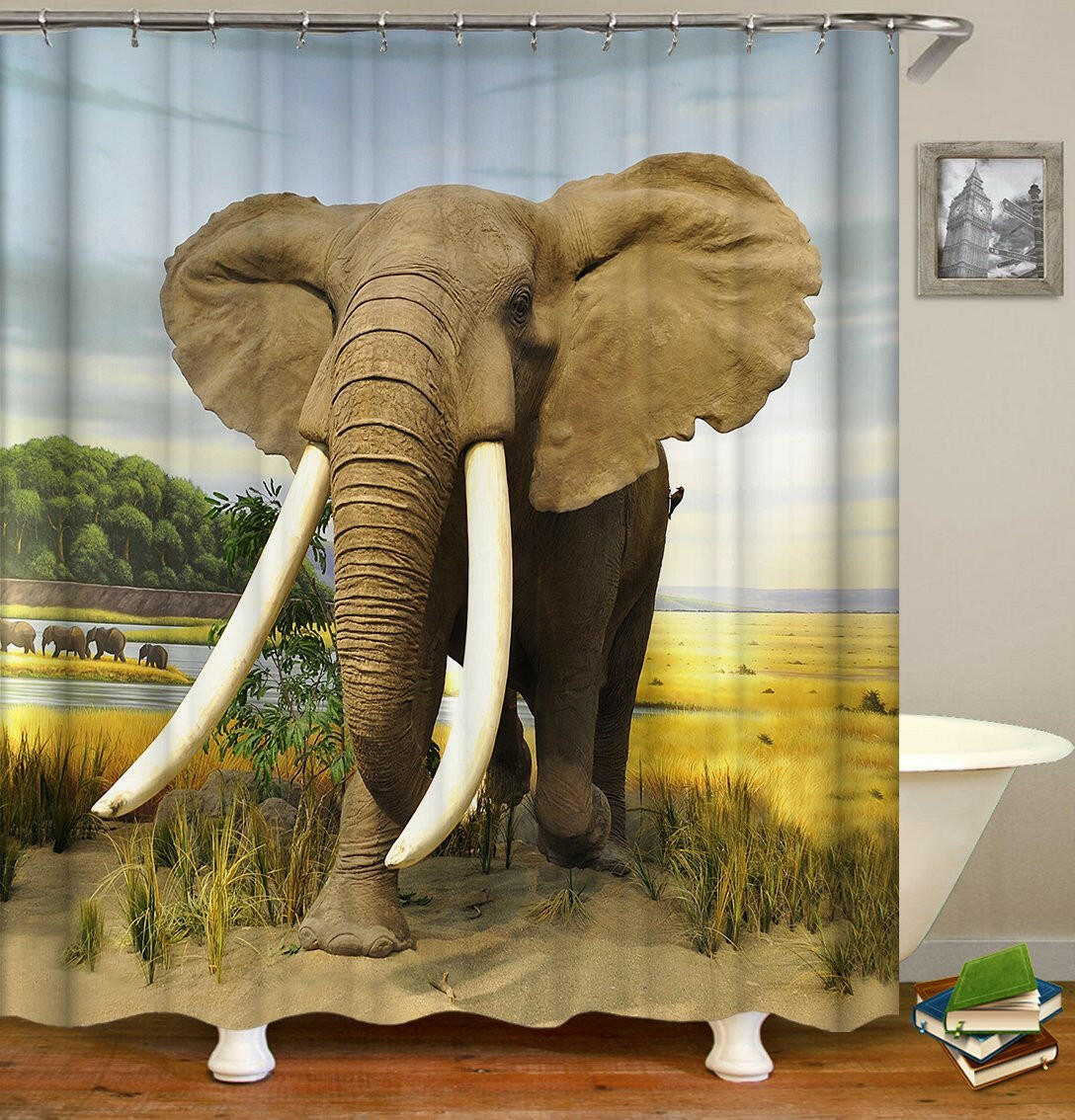 Mighty Elephant In The Wild Shower Curtain.