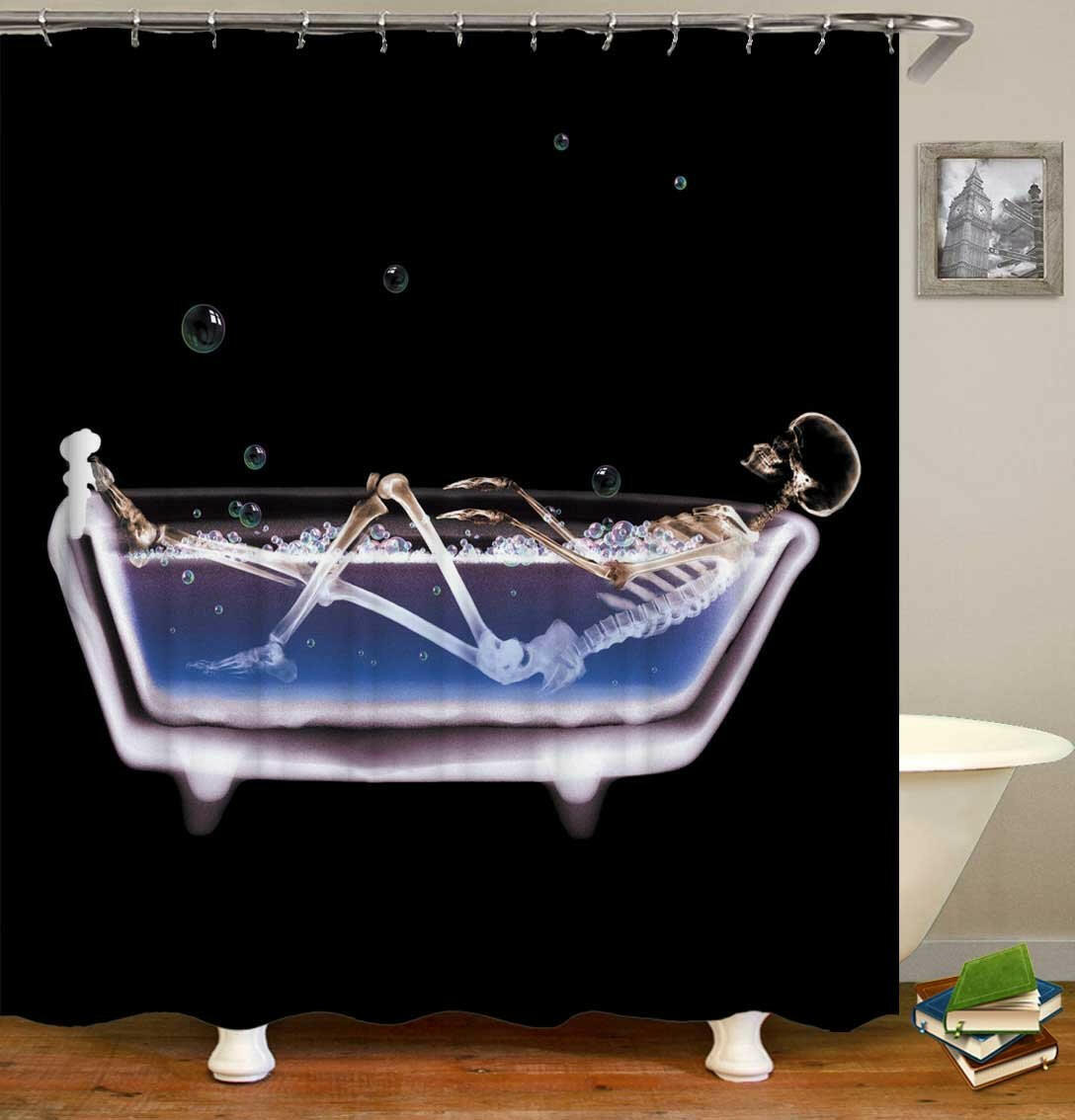 Skeleton Bath Time Shower Curtain.