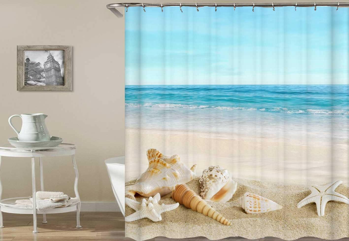 Peacefully Seashellss Shower Curtain.