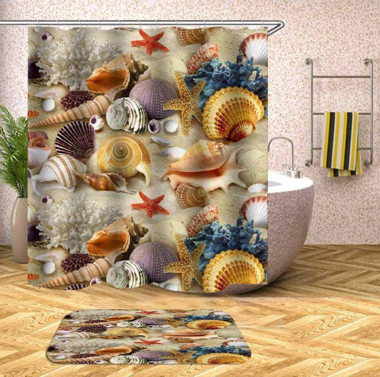 Colorful Seashells Shower Curtain.