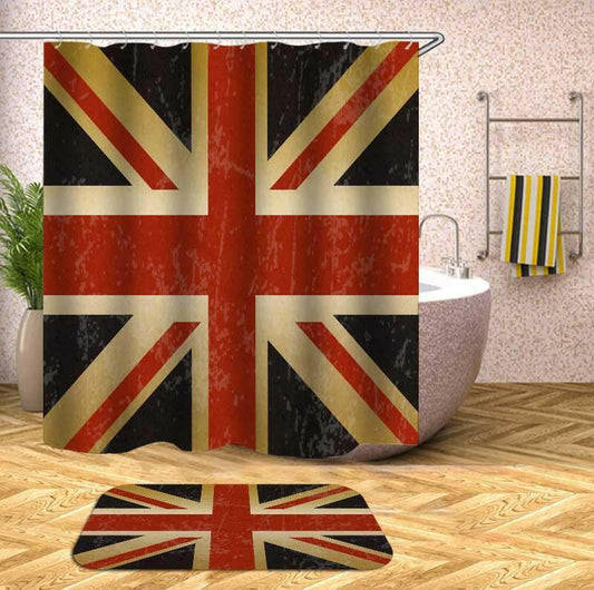 Rough United Kingdom Flag Shower Curtain.