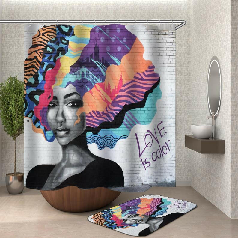 Love Is Color Wall Art Shower Curtain.