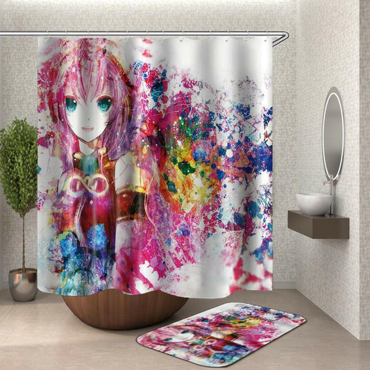 Colorful Anime Girl Shower Curtain.