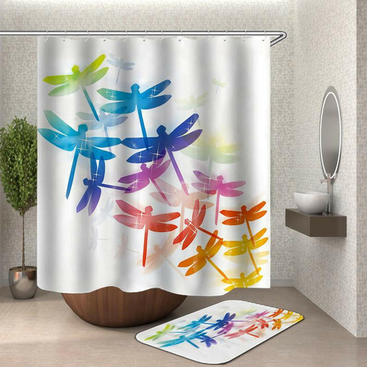 Colorful Dragonflies Shower Curtain.