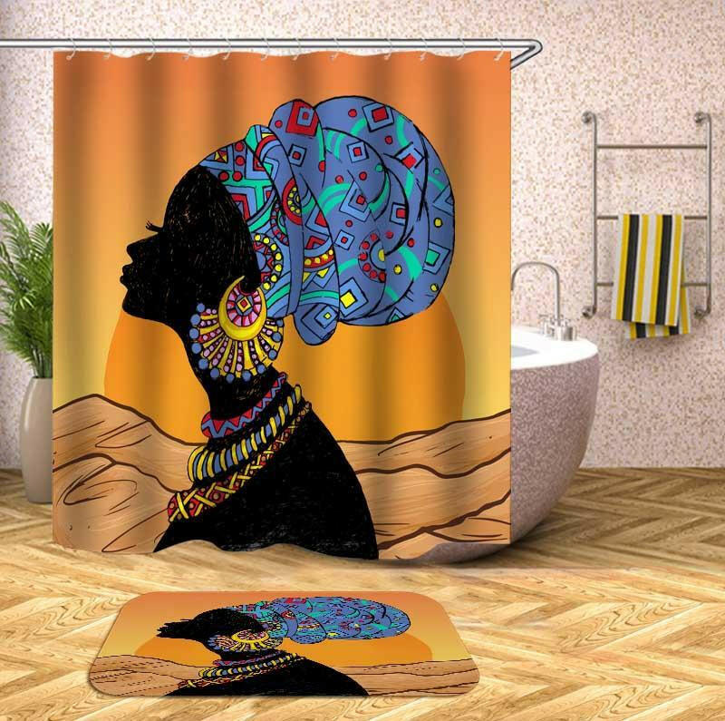 Sunny African Lady Shower Curtain.