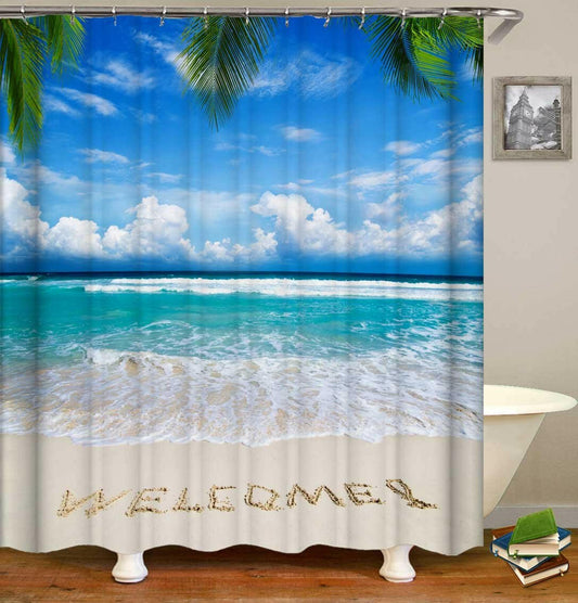 Welcome Beach Shower Curtain.