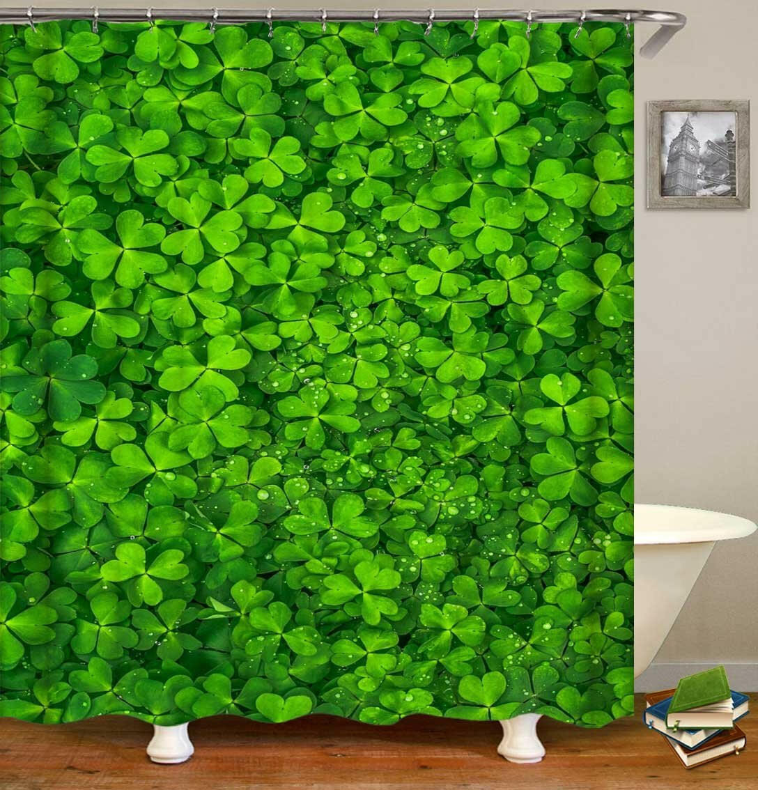 Fresh Clover Shower Curtain.