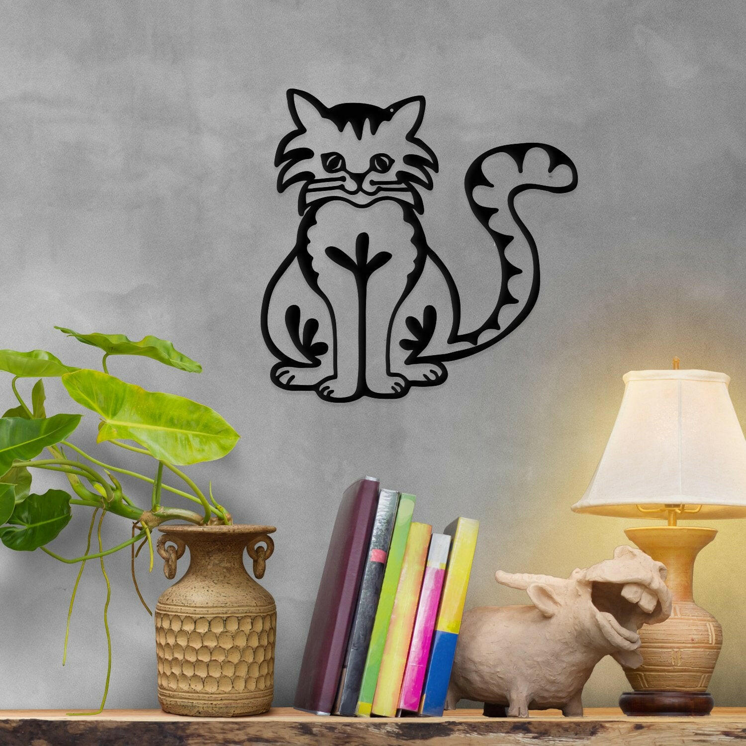 Happy Cat - Metal Wall Art/Decor.