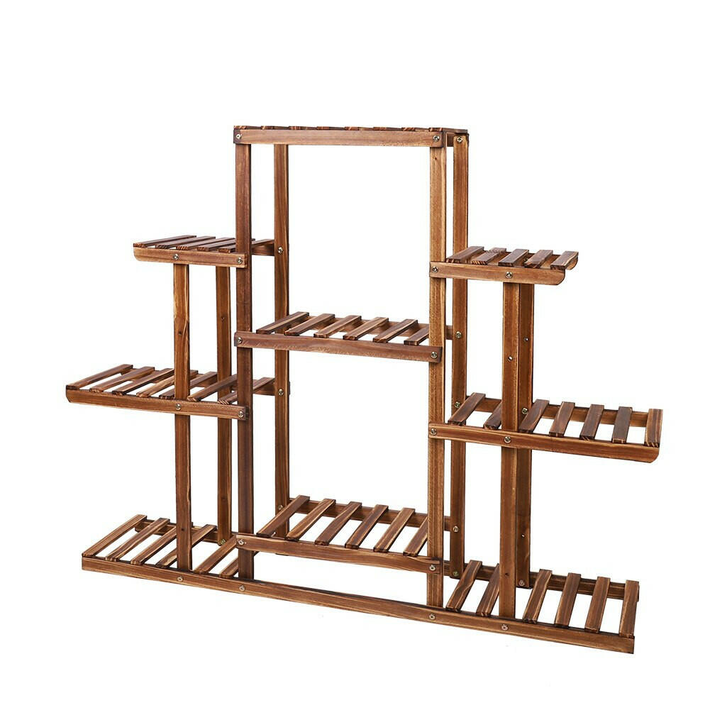 Indoor 9 Tier Wooden Plant Home Decor Stand.