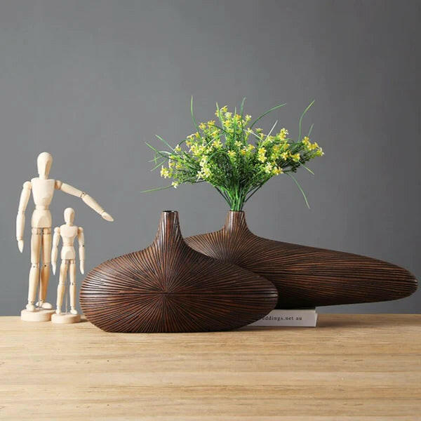 Njord Wood Vase Classic Resin Design.