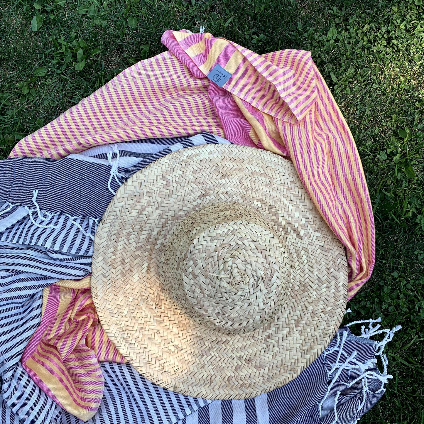 Fethiye Striped Blanket Throw - Blue.