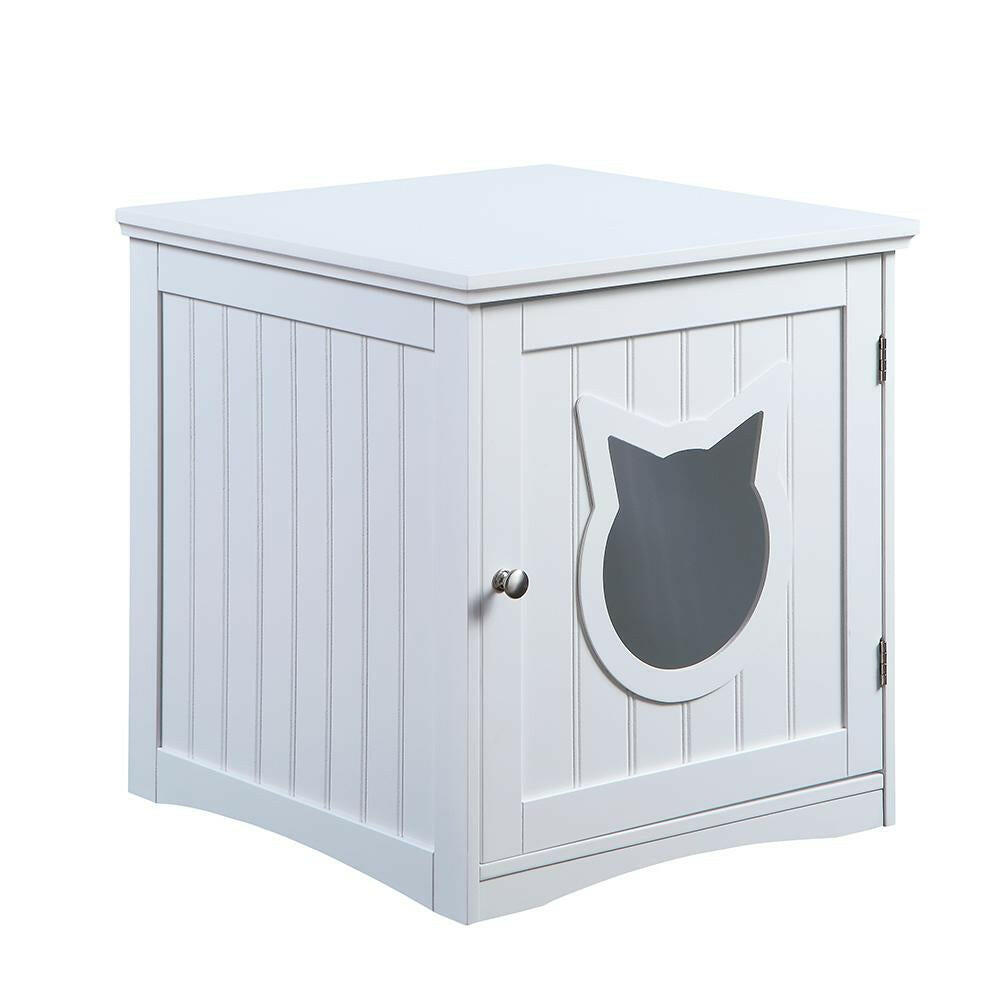 Cat House Side Table, Nightstand Pet House, Litter Box Enclosure.