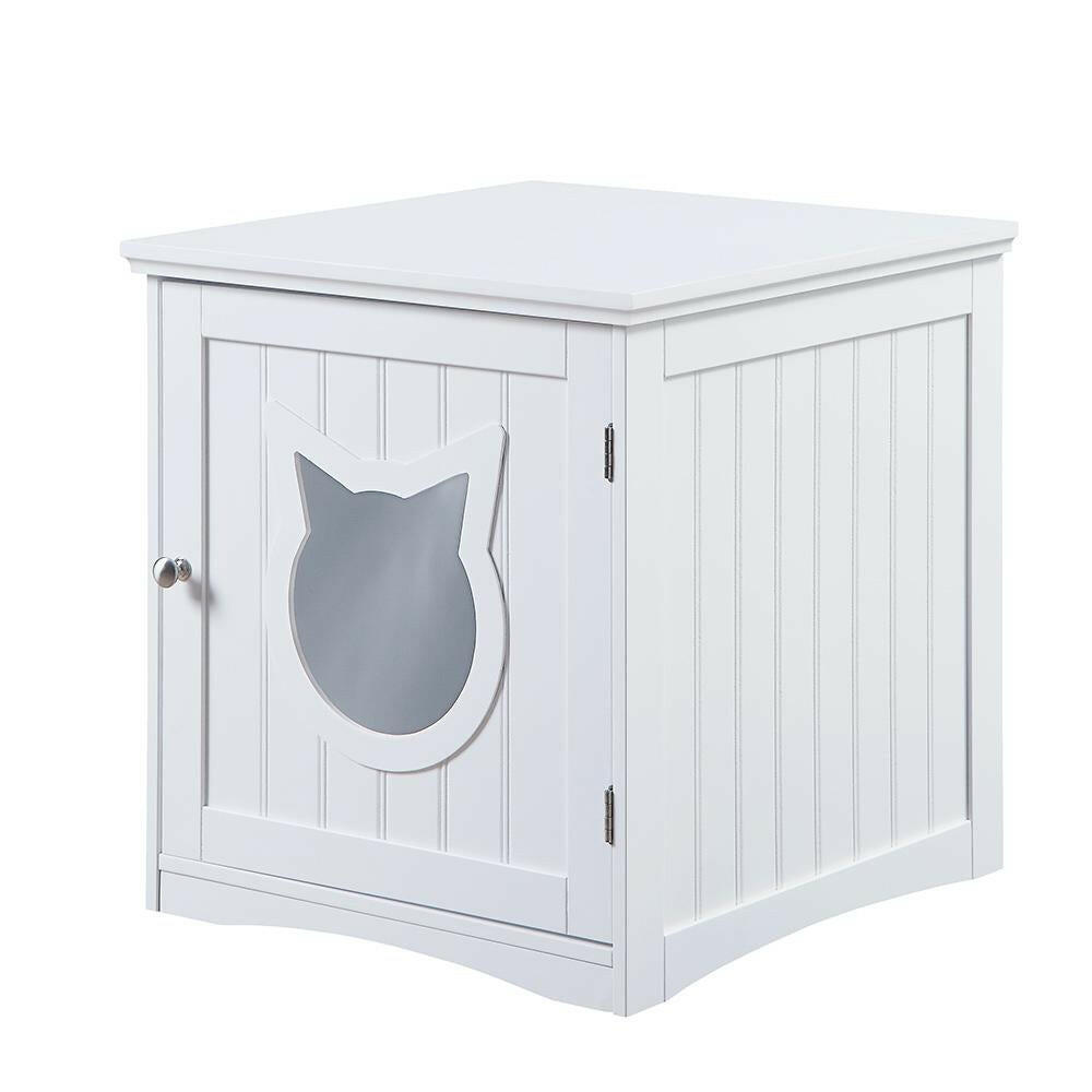 Cat House Side Table, Nightstand Pet House, Litter Box Enclosure.