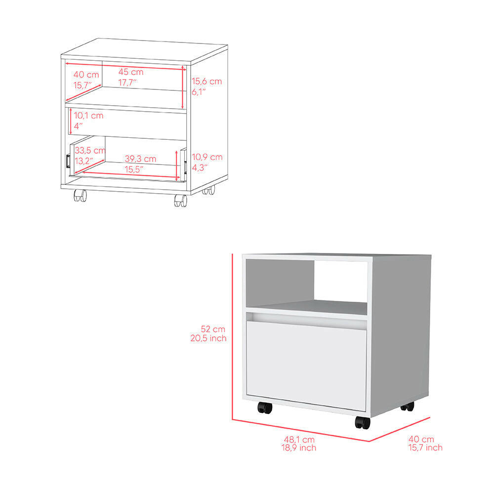 Beloit 3 Piece Bedroom Set, Nightstand + Dresser+ Armoire, White.