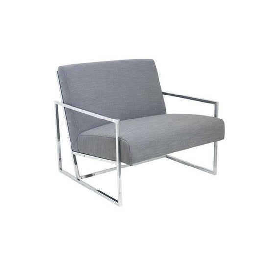 Jaxson Large Armchair Grey Chrome Frame.