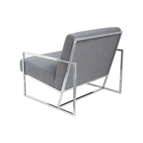 Jaxson Large Armchair Grey Chrome Frame.