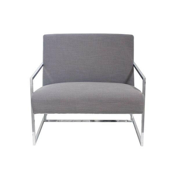 Jaxson Large Armchair Grey Chrome Frame.