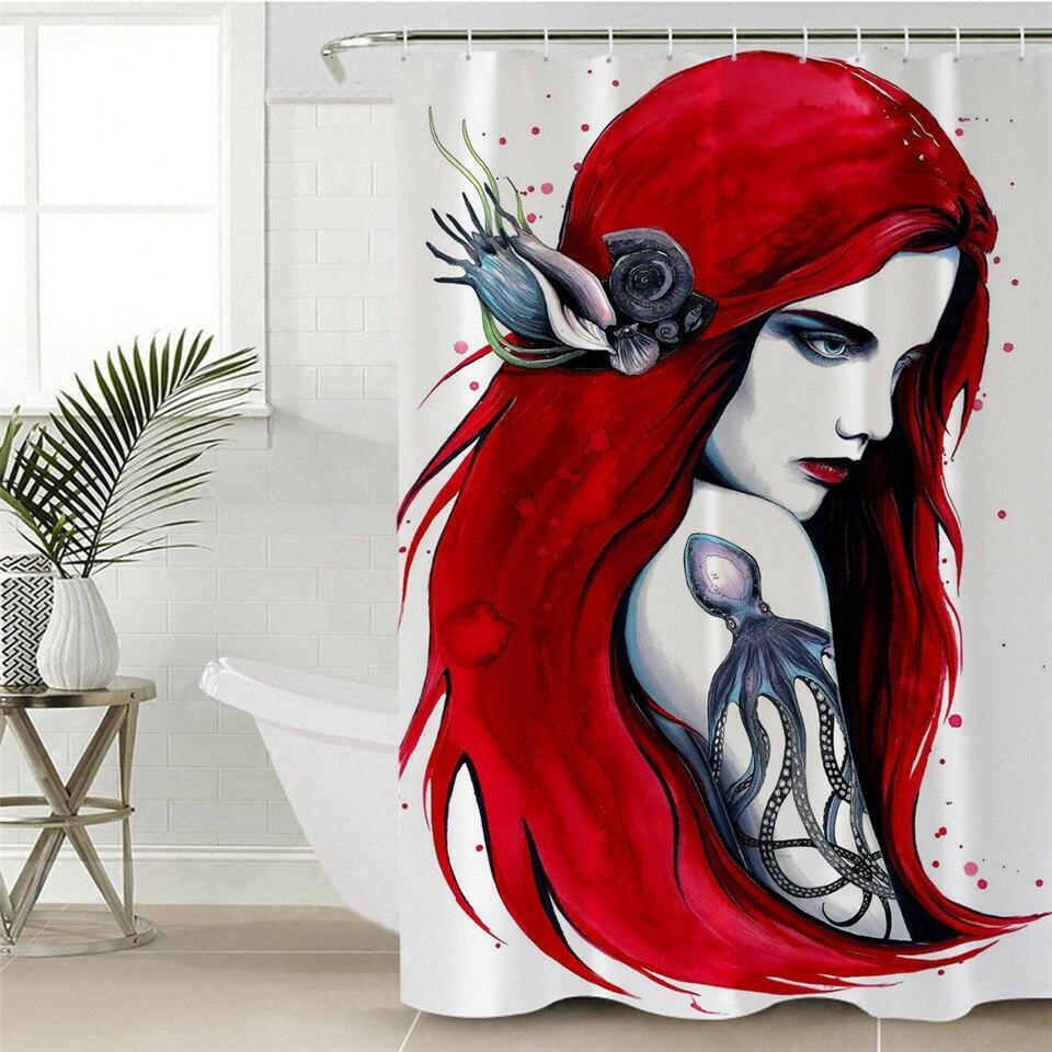 Redhead Beautiful Girl Shower Curtain.