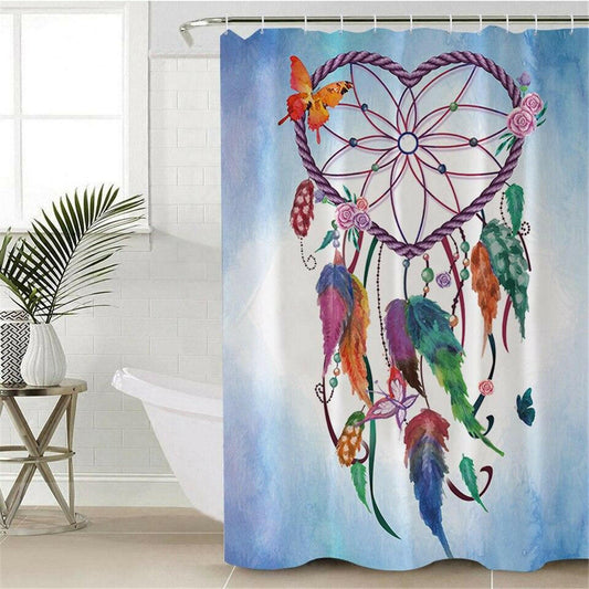 Heart Dream Catcher Shower Curtain.