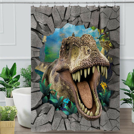 T-Rex Dinosaur Shower Curtain.