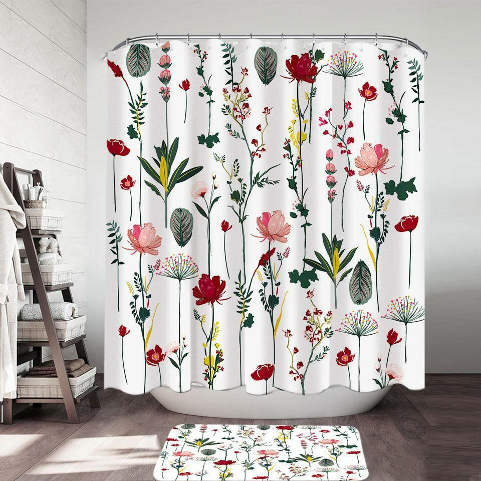 Modest Flower Garden Shower Curtain.