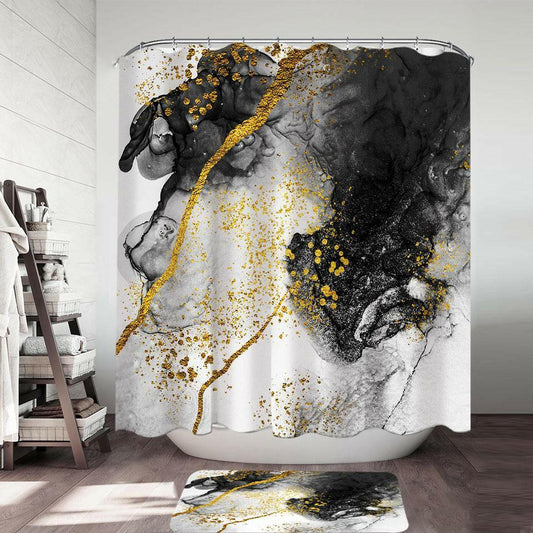 Smoke and Gold Shower Curtain.