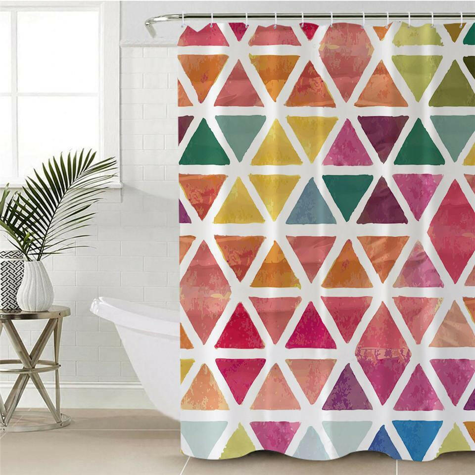 Colorful Triangles Shower Curtain.