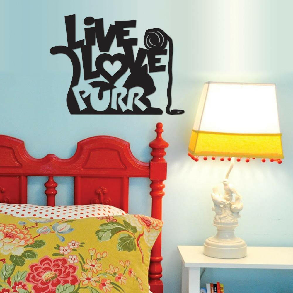 Live, Love, Purr - Metal Wall Art/Decor.