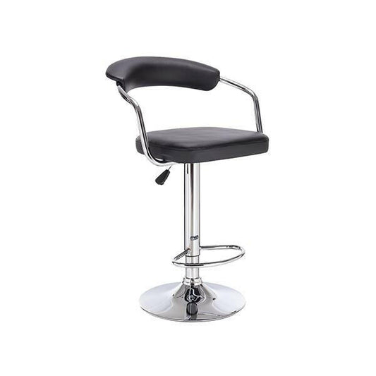 Black Lola Adjustable Barstool Swivel Stool Chrome Pu Leather.