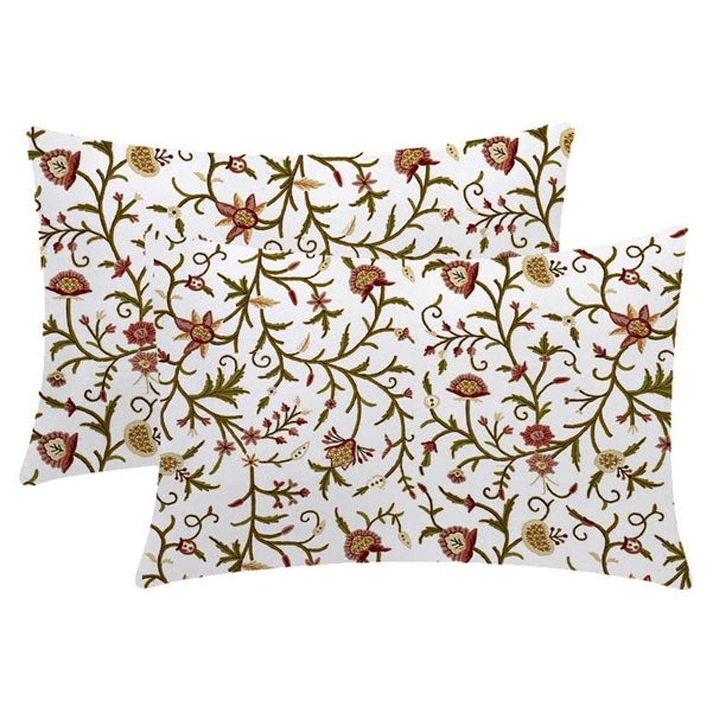 Maia - Set of 4 Pieces | Cotton Linen Fabric | Crewel Embroidered |