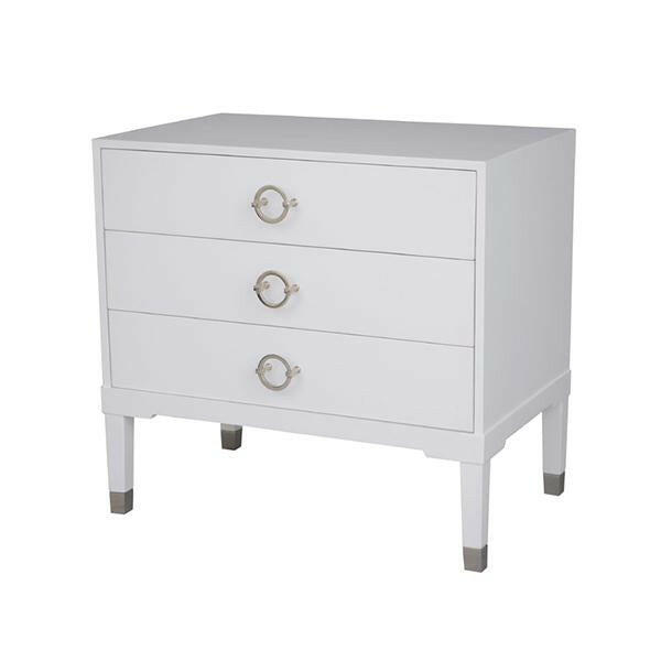 Milan Large Three Drawer Bedside Table.