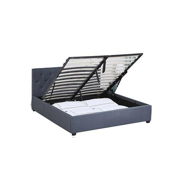 Capri Luxury Gas Lift Bed Frame Base And Headboard With Storage.