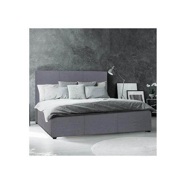 Grey Milano Luxury Gas Lift Bed Frame Base And Headboard.