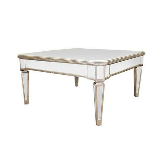 Mirrored Coffee Table Antique Ribbed Square.