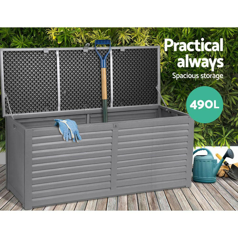 Gardeon Outdoor Storage Box 490L Bench Seat Indoor Garden Toy Tool.