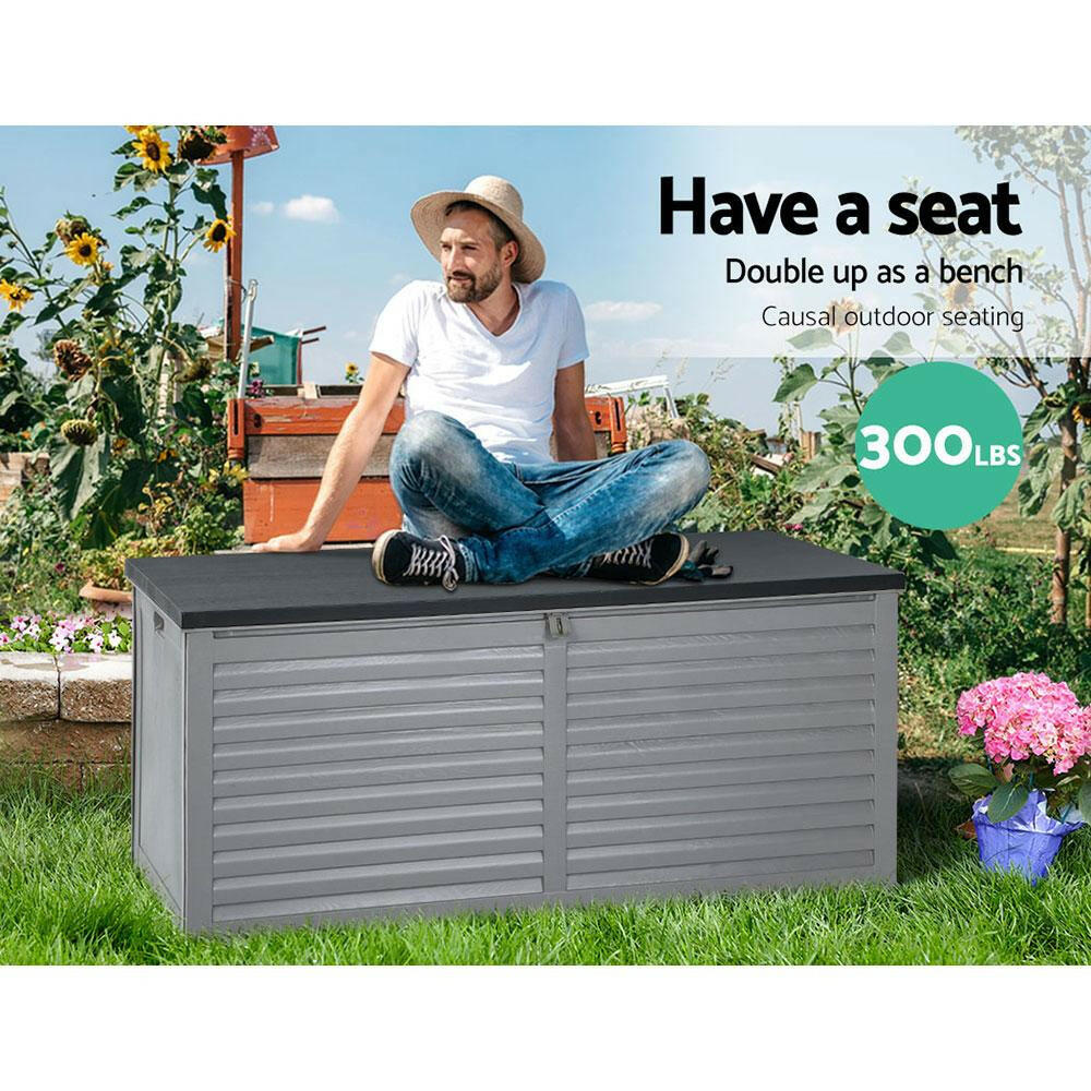 Gardeon Outdoor Storage Box 490L Bench Seat Indoor Garden Toy Tool.