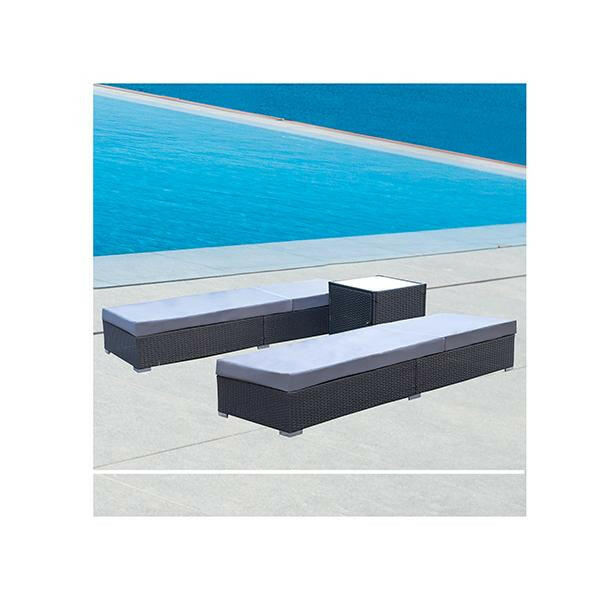 Outdoor 3 Piece Sunlounge Set Rattan Garden Day Bed Lounger.