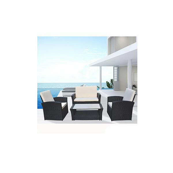 Outdoor 4 Piece Sofa Lounge Set Wicker Rattan Garden.