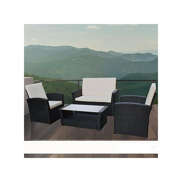 Outdoor 4 Piece Sofa Lounge Set Wicker Rattan Garden.