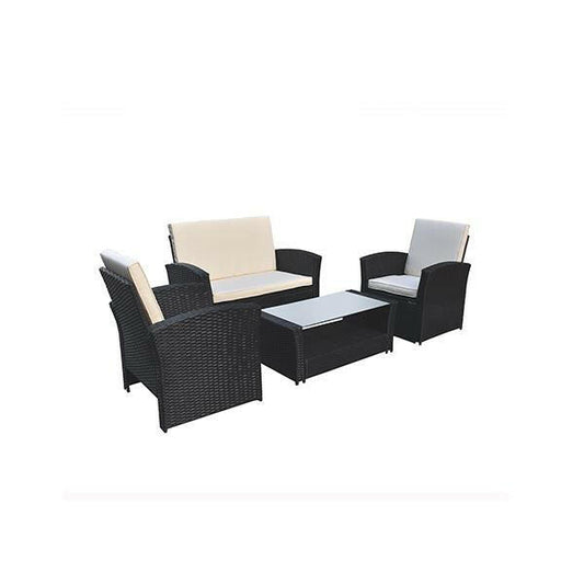 Outdoor 4 Piece Sofa Lounge Set Wicker Rattan Garden.