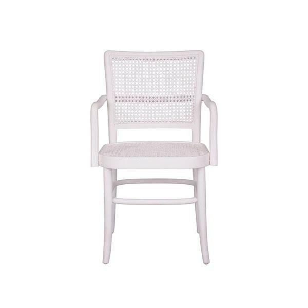 Palm Armed Rattan Dining Chair.