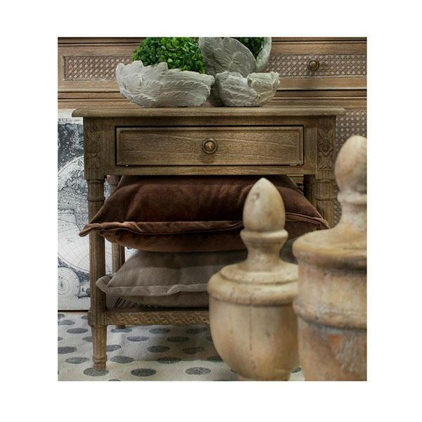 Polo Side Table Bedside Oak Wash.