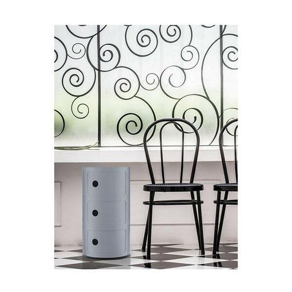 Retro Style Cylinder Tower Storage Drawer Organiser Silver.