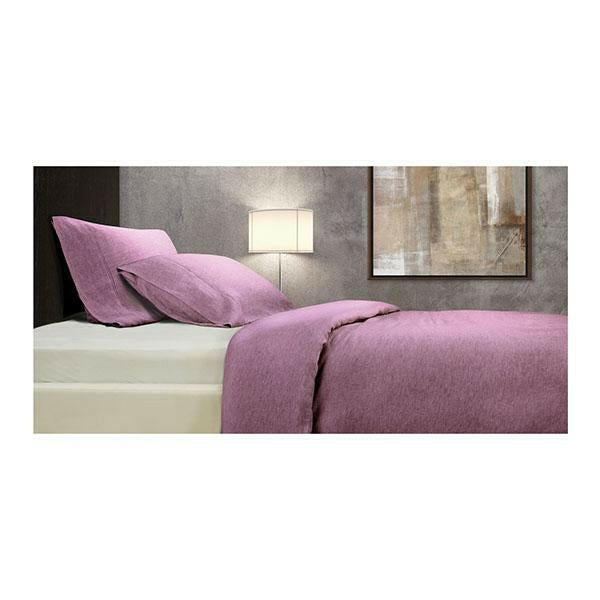 Royal Comfort French Lux Linen Quilt Cover Set Queen Mauve.